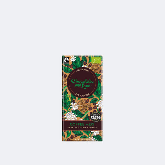55% Organic Dark Chocolate With Arabica Coffee Bar 80g