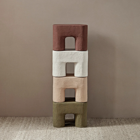 Podo Stool Red Brown