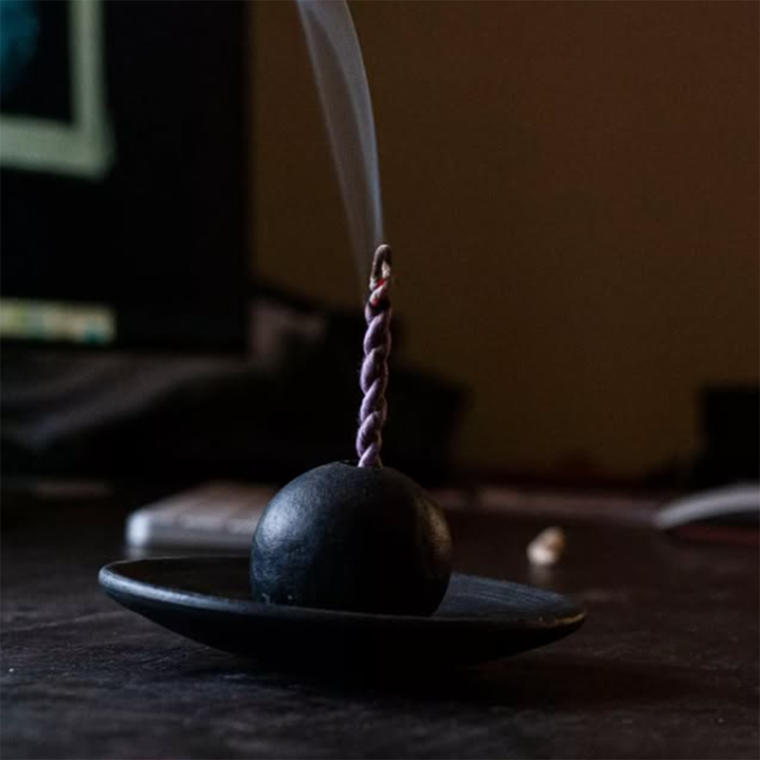 Black Ball Incense Holder