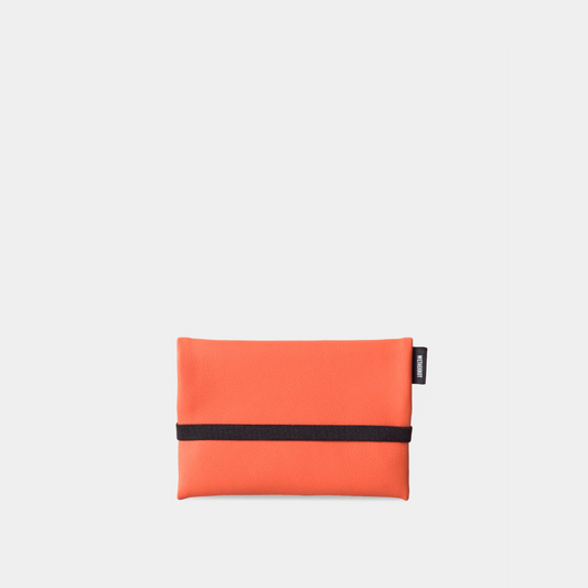 Vegan Leather Pouch . Coral