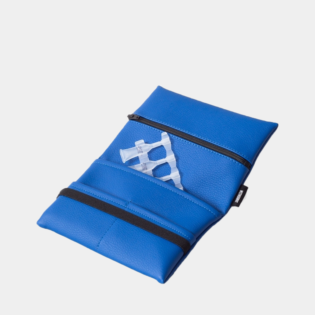 Vegan Leather Pouch . Blue