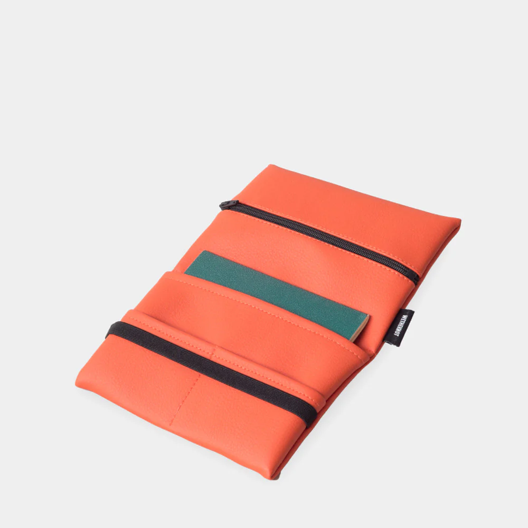 Vegan Leather Pouch . Coral