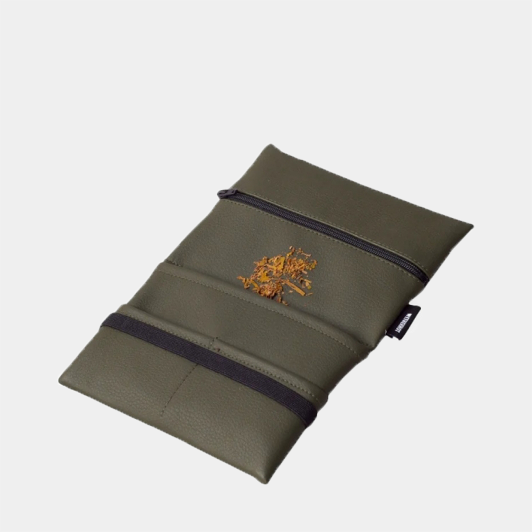 Vegan Leather Pouch . Olive Green