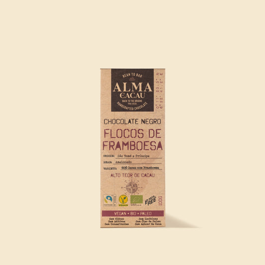 60% Organic Dark Chocolate & Raspberry Flakes