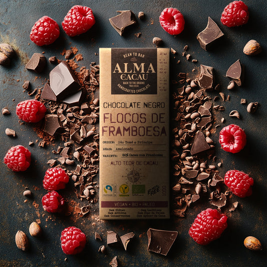 60% Organic Dark Chocolate & Raspberry Flakes