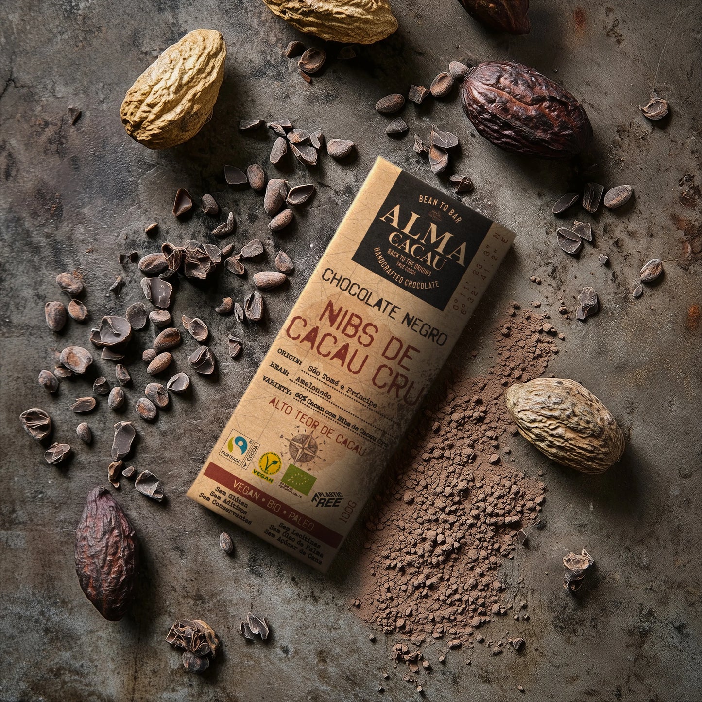60% Organic Dark Chocolate & Raw Cocoa Nibs