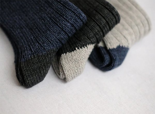 Recycled Cotton Ribbed Socks _ Light Grey, Charcoal or Brown