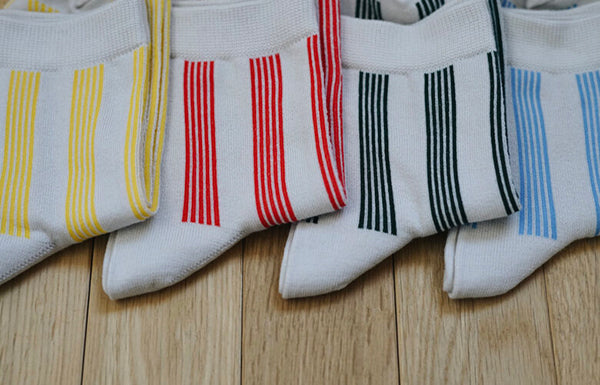 Supima Cotton Strap Socks _ Yellow, Red, Aqua or Green