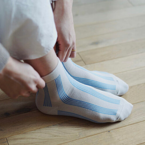 Supima Cotton Strap Socks _ Yellow, Red, Aqua or Green
