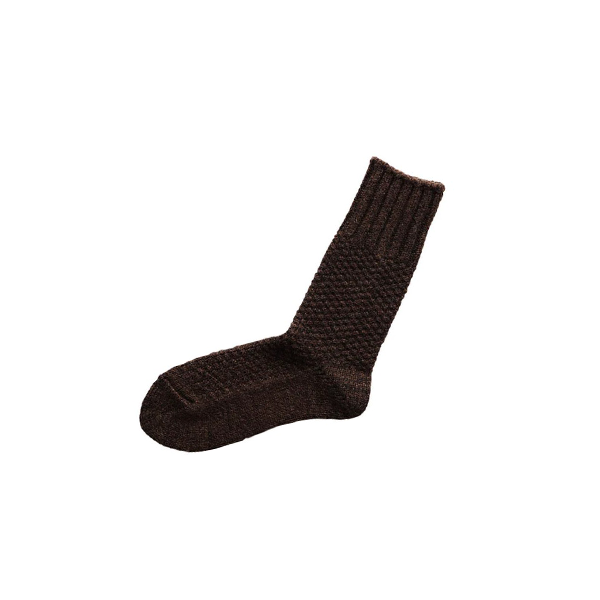 Wool Cotton Boots Socks _ Mocha Brown
