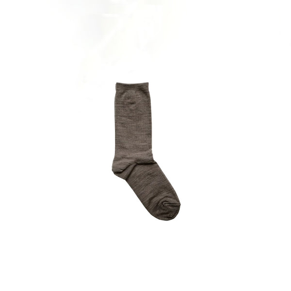 Silk Wool Double-faced Socks _ Brown or Dark Mocha