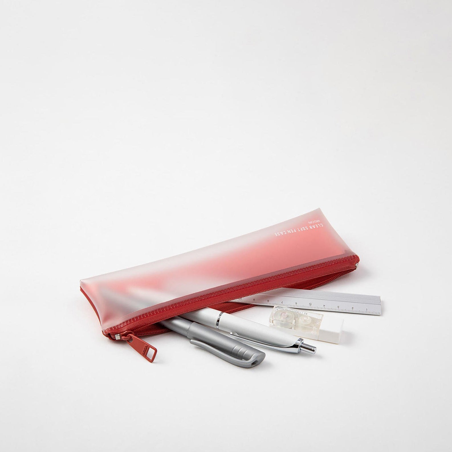 Clear Soft Pen Case _ Red