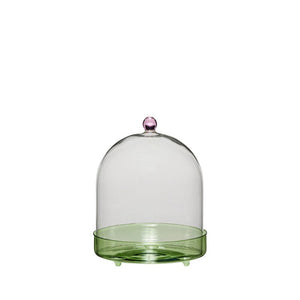 Flora Dome Green _ Glass Bell