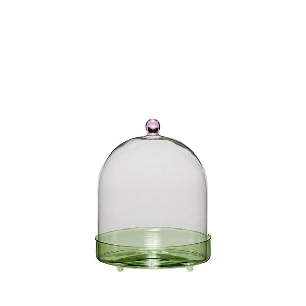 Flora Dome Green _ Glass Bell