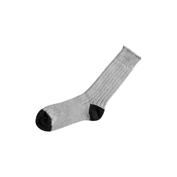 Recycled Cotton Ribbed Socks _ Light Grey, Charcoal or Brown