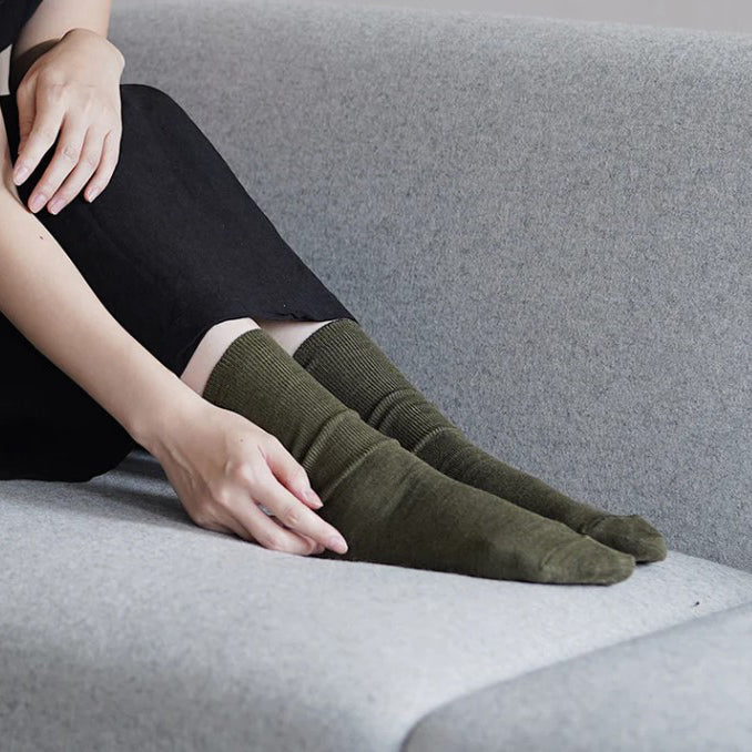 Merino Wool Ribbed Socks _ Khaki