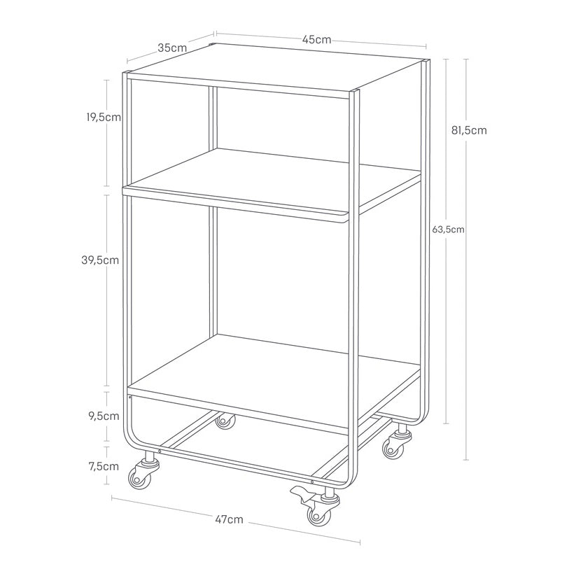 3-Tier Kitchen Cart With Handle