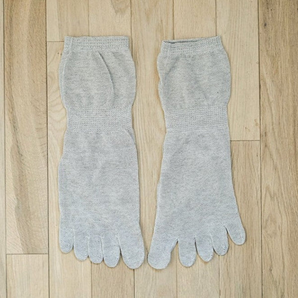Silk Linen Five Finger Socks _ Natural
