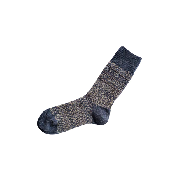 Woll-Jacquard-Socken _ Marineblau