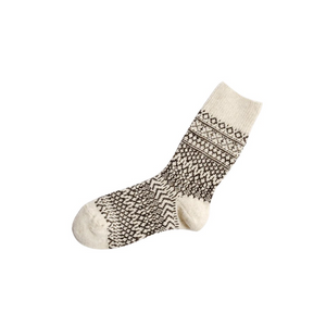Wool Jacquard Socks _ Oatmeal