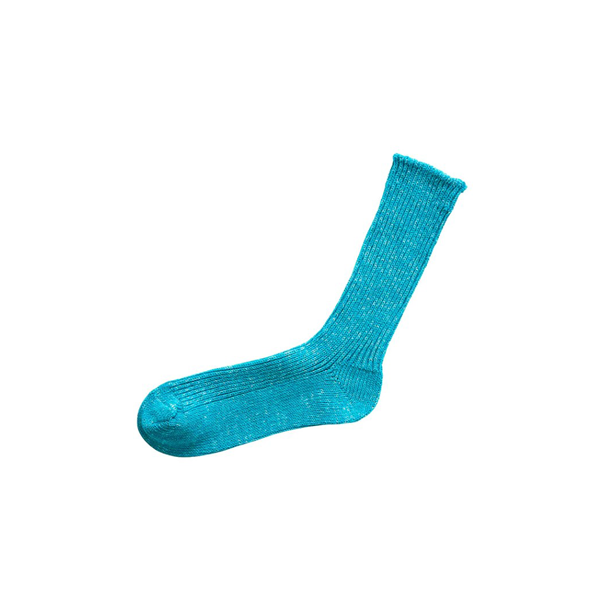 Hemp Cotton Ribbed Socks _ Ocean Blue
