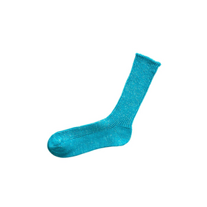 Hemp Cotton Ribbed Socks _ Ocean Blue