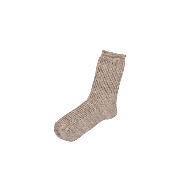 Linen Ribbed Socks _ Sage, White Brown or Yellow